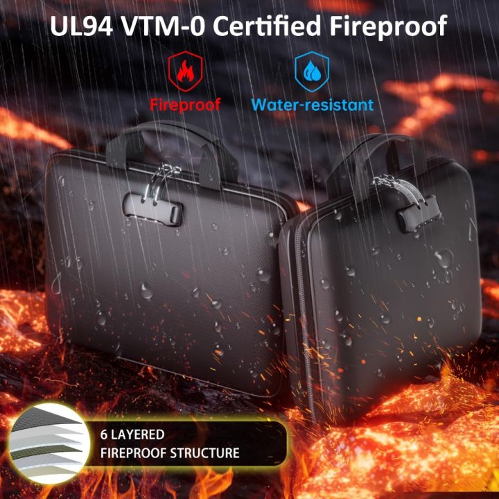 Files Briefcase Hard-Shell Fireproof File Organizer with Lock ...
