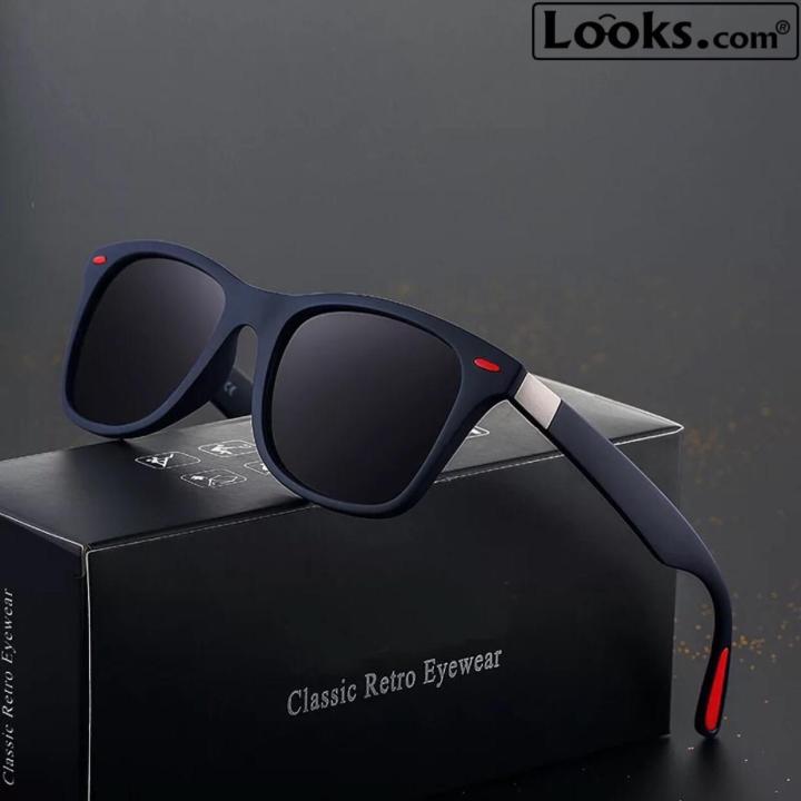 Wayfarer Unique Brand Designer Polarized Sunglasses Black