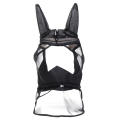 Luxury horse fly mask ear net mosquito proof zipper pony/snake/spur. 