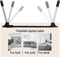 Multipurpose Foldable Laptop Table with Cup Holder - Large Portable Desk for Study, Reading, and Bed Use | Non-Slip Legs, Rounded Edges, Phone Slots. 
