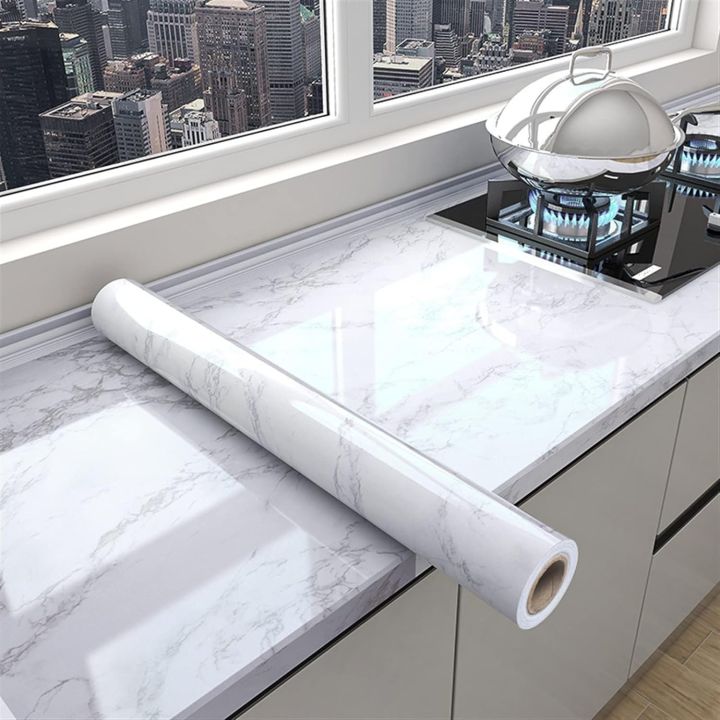 Oil-Proof%20Self-Adhesive%20Kitchen%20Marble%20Sticker%20-%202M%20x%2061cm,%20PVC%20+%20Aluminum%20+%20Polyvinyl%20Material%20and%20White%20Design%20-%20Image%202