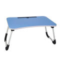 Multipurpose Foldable and Portable Laptop Table Stand/Study Table/Bed Table/Ergonomic & Rounded Edges/Non-Slip Legs/Engineered Wood/Color - Light Blue. 