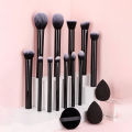 Beauty part 2, brush including makeup parts 12 professional brush set, powder, blush, concealer brush 1 makeup puff sponge mixture. 