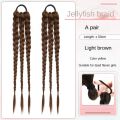Linman 2Pcs Hair Accessories Synthetic Boxing Braids Ponytail Rubber Band HaiLuxury r Extension Pony Tail Hairpiece Long Natural Twist Braid Wig for Women. 