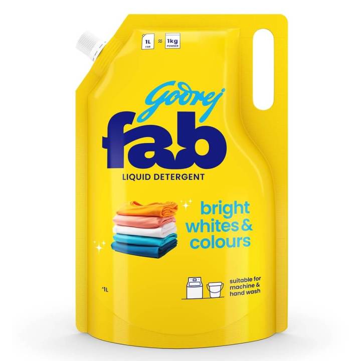 Liquid Detergent Refill Pouch for Machine & Hand Wash - 1kg (1 Liter ; 1 Litre Detergent = 1 Kg Powder)