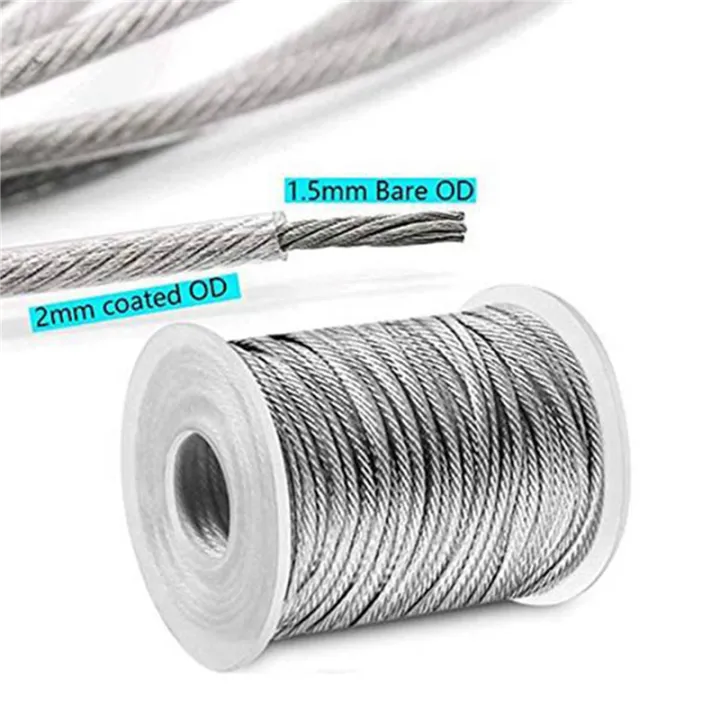 FORIDE%202set%2030M%20Steel%20PVC%20Coated%20Flexible%20Wire%20Rope%20Soft%20Cable%20Transparent%20Stainless%20Steel%20Clothesline%20Diameter%202mm%20Kit%20-%20Image%204