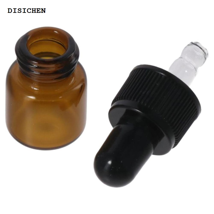 DISICHEN%20Portable%201/15Pcs%20Round%20Amber%20Glass%20Dropping%20Bottles%20Mini%20Brown%201ml%20Empty%20Sample%20Dropper%20Bottles%20Essential%20Oils%20-%20Image%204