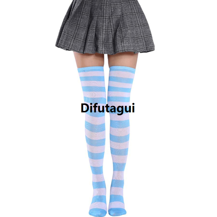Difutagui%202021%20New%20Socks%20Long%20Tube%20Ladies%20Japanese%20Blue%20and%20White%20Striped%202025%20Over-knee%20Socks%20Thigh%20Socks%20Thigh%20High%20Stockings%20Knee%20High%20-%20Image%206