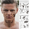 Big Size Malone Tattoo Bull Head Face Sticker Men Neck Hand Back Cool Body Art Temporary Tattoo Letter Tatoo 21x15cm. 