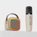 Integrated Bluetooth Audio Mini Karaoke Machine with /2 Wireless Microphones K12 Portable Bluetooth Speaker RGB Light Fun Toys Karaoke Microphone Family Singing. 