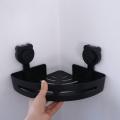 Practical Plastic Suction Cup Triangle Storage Rack Wall Mounted Punch Free Corner Storage Shelf Reusable Detachable Wall Shower Shampoo Rack Bathroom. 