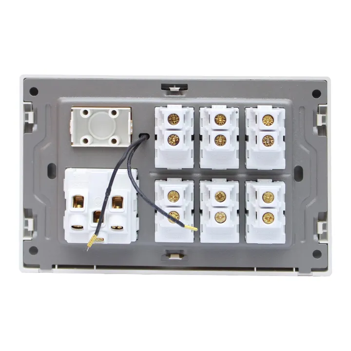 Gold%206%20Gang%20+%20Multi%20Socket%20Switch%20With%20Indicator%20And%20Fan%20Dimmer%20Provision%20FRLS%20Gold%20(3*5)%20-%20Image%203