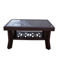 Dolphin Coffee Table Heavy Duty Rattan Finish Premium Folding Center Table for Indoor and Outdoor Use 42.5x81x51.5 cm. 