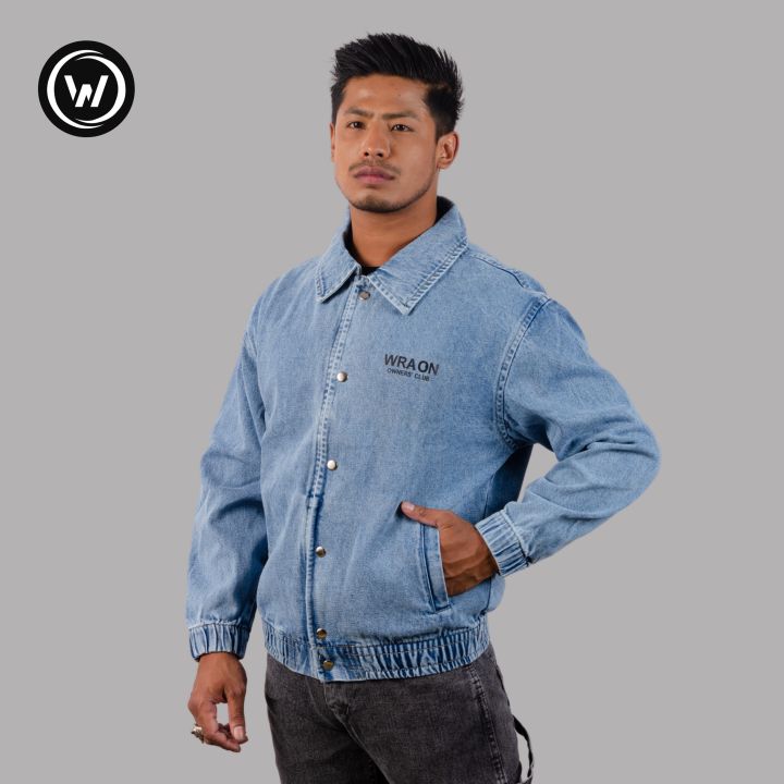 Wraon%20Blue%20Stretchable%20Denim%20Bomber%20Jacket%20For%20Men%20-%20Fashion%20%7C%20Jackets%20For%20Men%20%7C%20Men's%20Wear%20%7C%20Denim%20Jackets%20%7C%20-%20Image%203
