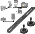 Dual Flash Bracket Holder for 1/4" Screw Tripod Light Stand For DSLR Camera. 