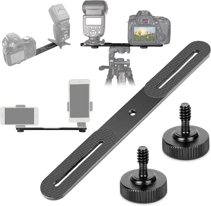 Dual%20Flash%20Bracket%20Holder%20for%201/4"%20Screw%20Tripod%20Light%20Stand%20For%20DSLR%20Camera%20-%20Image%203