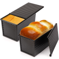 Loaf Pan 2 Pack, Non-Stick Bread Pan with Lid Carbon Steel Bread Toast Box Mold with Cover for Bakeware Bread Easy to Use Black. 