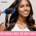 Sutuiying 2pcs/set Detangling Air Cushion Hairbrush Scalp Massage Comb Soft Portable Nylon Smooth Hair Brush with Cleaning Claws Hair Styling Tools. 