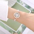 1 Pcs Watch for Women Elegant Bracelet Set Rose Gold , GOld & Silver Heart Rhinestone Women's Quartz Watch with Pearls Bangles Women's Bracelet Watches. 