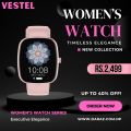 Vestel Zazz Z139 Smartwatch: 1.83" IPS Display | IP67 Waterproof | Pink Color | BT calling | 100+ Sports mode | Luxury Watch Faces. 
