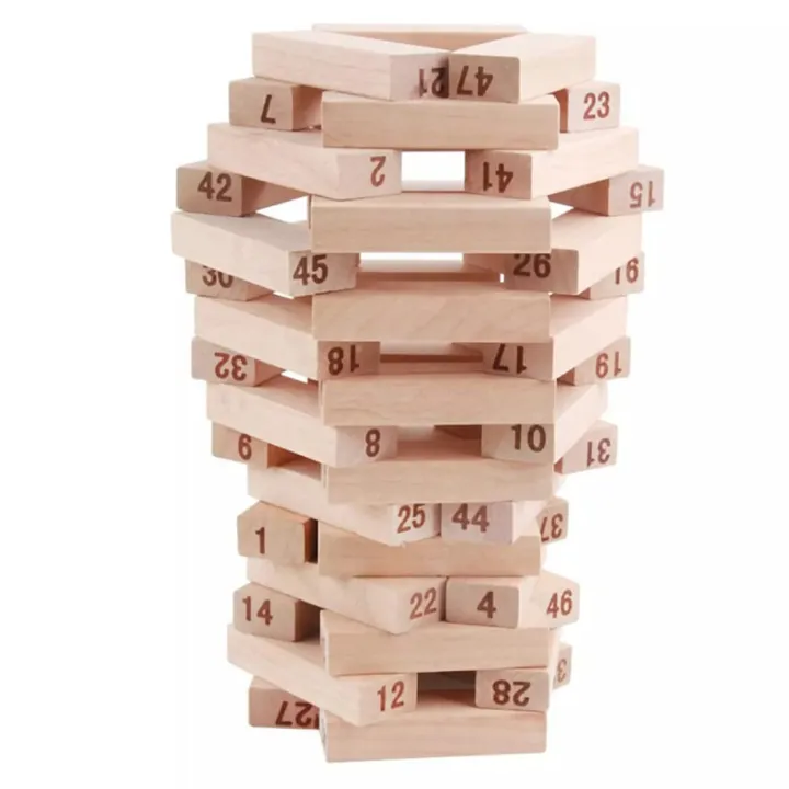 48-Piece%20Jenga%20Wooden%20Tumbling%20Tower%20Game%20with%20Numbered%20Blocks%20&%20Dice%20%E2%80%93%20Educational%20Toy%20for%20Kids%20&%20Adults,%20Family%20Game%20for%20Skill%20Development%20&%20Fun%20Nights%20-%20Image%204