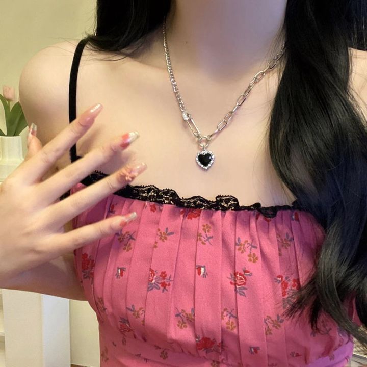 Enacolor%20%20Girl%20New%202026%20Black%20Heart%20Pin%20Pendant%20Necklace%20for%20Women%20%20Girls%20%20Party%20Accessories%20-%20Image%204