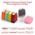 Student English Scrapbooking Stamper Photosensitive Chapter Cartoon Stamps Kids Seal Commentary Stamp Reward Seal Encouragement Teaching stamp. 