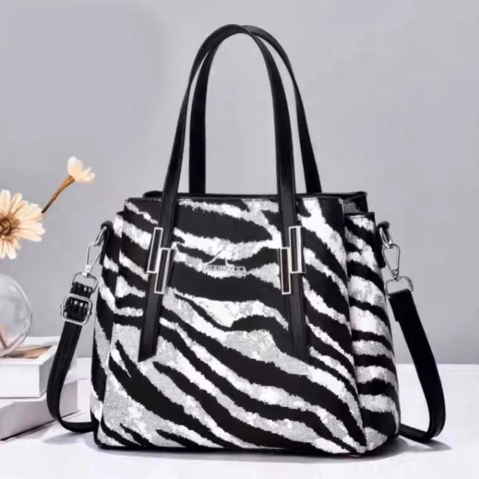 Womens Lightweight Top Handle Bag Printed Leather Large Capacity