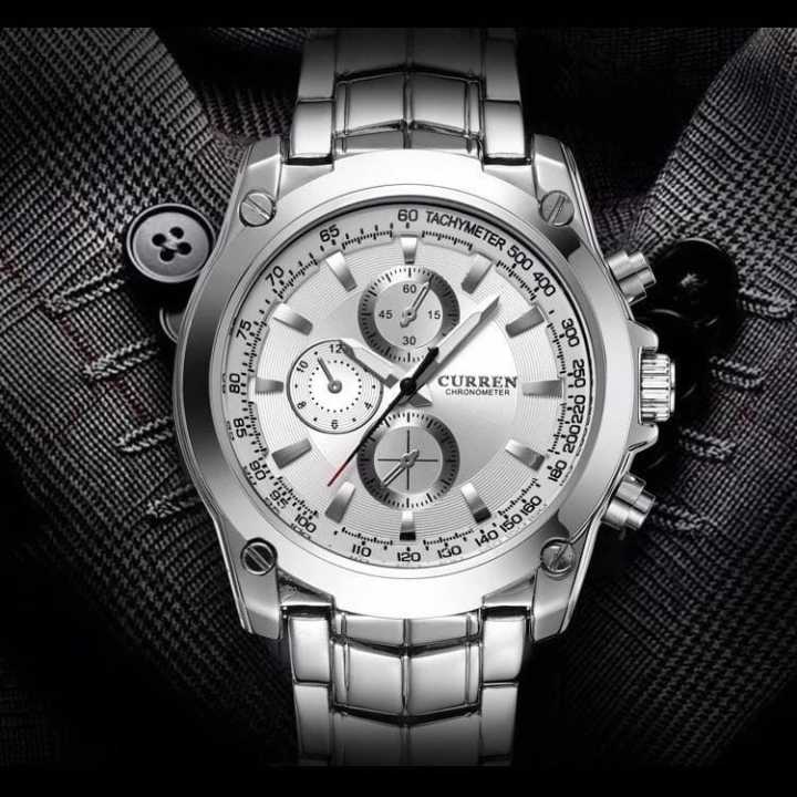 CURREN  Stainless Steel White Dial Men Watch