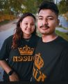 Binay Embroidery Black King & Queen Printed Couple T-Shirt For Men & Women - Fashion | T-Shirts | Unisex | Upper Wear |. 