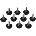 10 Pcs Adjustable M6 Thread Furniture Levelers Galvanized Steel Black Glide Furniture Leveling Feet Floor Leveler Table,Chair, Cabinet Legs. 