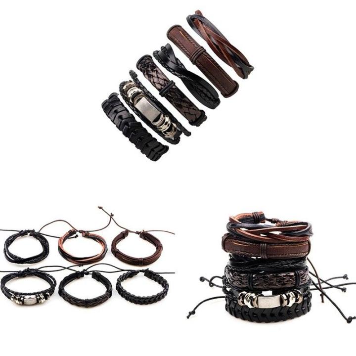 MeiYang%206Pcs/Set%20Black%20Leather%20Bracelet%20Women%20Multilayer%20Braid%20Bracelets%20&%20Bangles%20Punk%20Wrap%20Bracelets%20for%20WoWomen%20Punk%20Casual%20Women%20Jewelry%20-%20Image%206