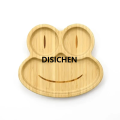 DISICHEN Children's Animal Pattern Bamboo Tableware with Base Suction Cup Baby Feeding Tableware Bamboo Plate Dinner Plate BPA Non-slip Affordable. 