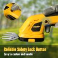 High Quality 2-in-1 Shrubbery Trimmer Handheld Battery Powered Hedge Trimmer Yellow Bush Trimmer Outdoor. 