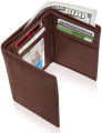 New Elegant Leather Slim Bifold Wallet for Men - Classic Plain Design with Card Holder and  Pocket. 