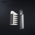 Sutuiying 2pcs men's portable metal stainless steel hair comb and creative High Quality styling beard comb, can hold pocket comb styling tools. 