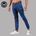 Wraon Dark Ice Blue Plain Stretchable Premium Jeans For Men - Fashion | Pants For Men | Men's Wear | Jeans Pants |. 