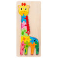 Cute Baby Colorful Wooden Giraffe Shaped Puzzle, Numerical Number (1-10) Early Learning & Education Cognition Toys Jigsaw Montessori Puzzle for Kids. 