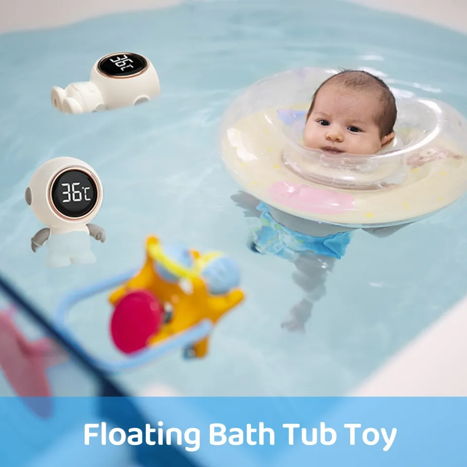 Baby Bath Thermometer With LED Temperature Alert, IPX7 Waterproof Digital Baby Bath Toy For Safe Bath Time, HD Display For Infant Tub