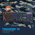 Imperion Kg-M10F Trooper 10 Mechanical Gaming Keyboard Red Switch 104 Keys -- Smooth Linear Thock Stable Stabilizer Gamers Computer Games Pc Laptop Desktop Usb Office Wired Fast Typing Wasd Input. 