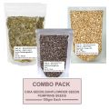 Combo Pack Of Chia Seeds 100gm, Sunflower Seeds 100gm & Pumpkins Seeds 100gm. 