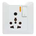 Prakash White 3 Pin Indian Type Power Socket. 