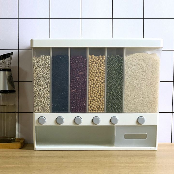 Convertable Rack For Rice NAMUNY 10KG Wall Mounted Divided Rice and Cereal Dispenser 6 Moisture ...