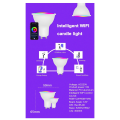 Tuya Bulb 4 Pack GU10 RGB CW+WW LED Light Bulbs 5W Dimmable Lamps Smart Life APP Control Light Bulbs Durable Easy Install. 
