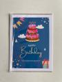 Ichhya Store Cute Dark Blue Birthday Greeting Card. 