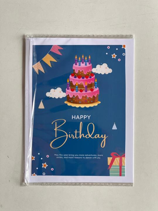 Ichhya Store Cute Dark Blue Birthday Greeting Card