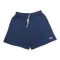 Navy Blue Color Cotton Plain Printed Drawstring Closure With Elastic Waist Shorts For Women. 