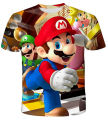 Super Mario 3D World Print T-Shirt Cartoon series summer new loose casual breathable short-sleeved top. 