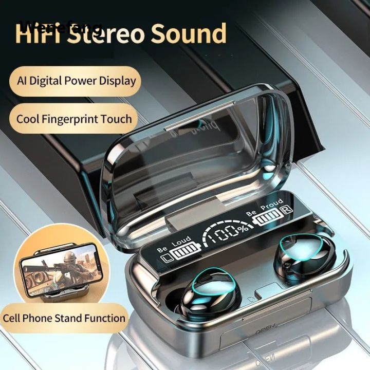 Wenefang M19 Earbuds Mic Flashlight Full Set with Box - Airdotspro TWS Bluetooth 5.0 Stereo Headphones Luxury Earphones Headsets Airdots Earpods Airpods with Mic F9 M19 i12 i7s Inpods