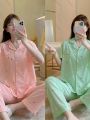 New Summer Cotton Pajamas set Sleepwear HomeWear Sleeveless Shorts For Women. 